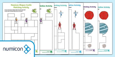 Christmas Tree Numicon Shape Outline and Matching Activities